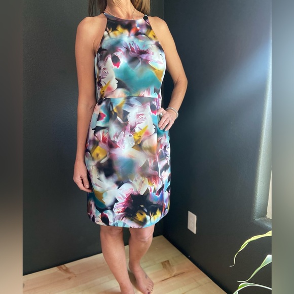 MONIQUE LHUILLIER DRESS FLORAL SZ 2 - Picture 10 of 13